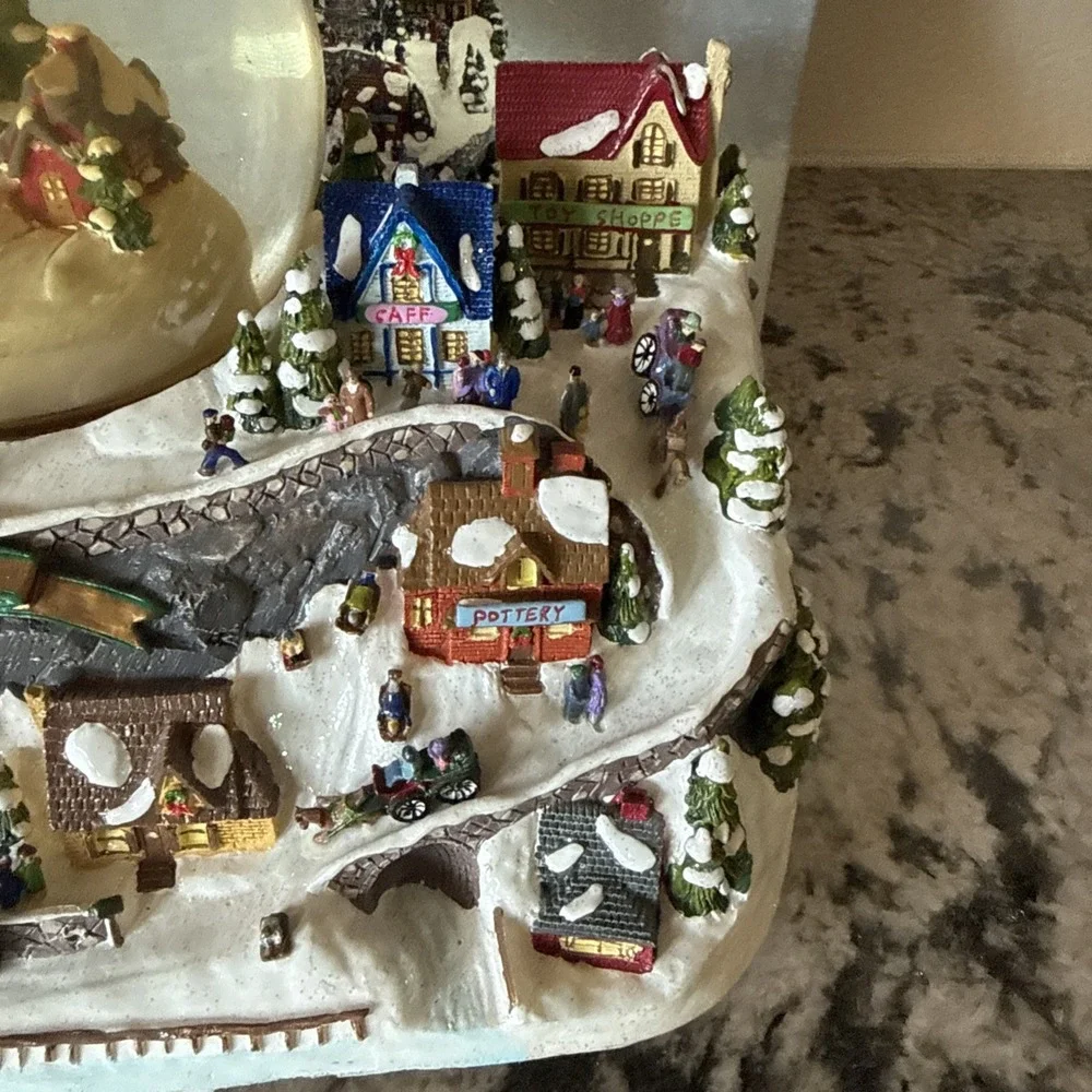 Mr Christmas Holiday Snow Globe Musical Water Globe With Circling Decoration.